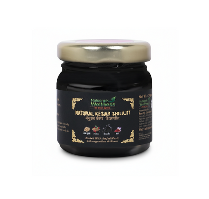 Jar of natural Kesar Shrikhand on a white background